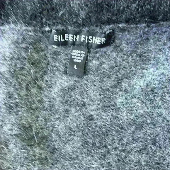 Eileen Fisher Mohair blend shades of gray cardigan size L - Picture 5 of 6